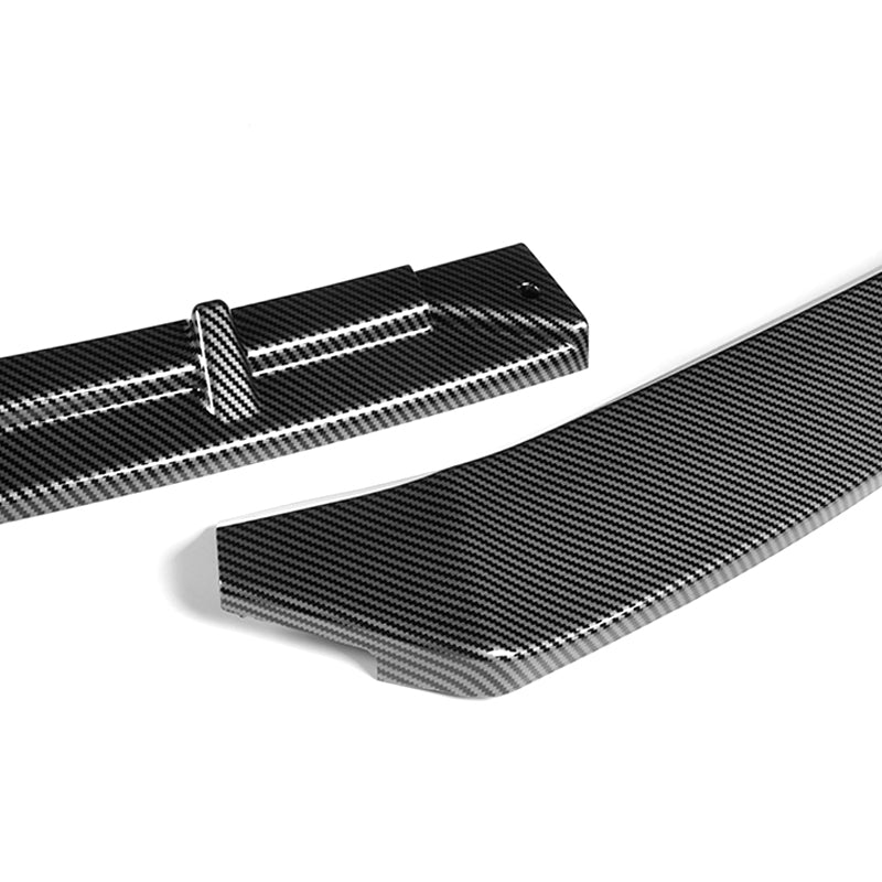 For 2016-2020 Tesla Model S STP-Style Carbon Look Front Bumper Body Splitter Spoiler Lip 3PCS - Image 2