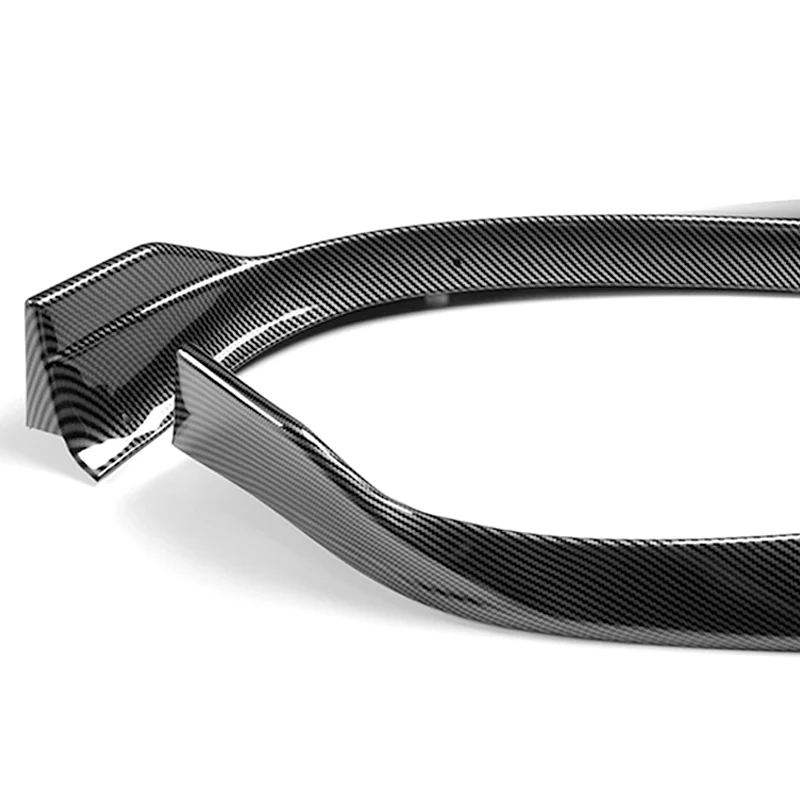 For 2016-2020 Tesla Model S STP-Style Carbon Look Front Bumper Body Splitter Spoiler Lip 3PCS - Image 3