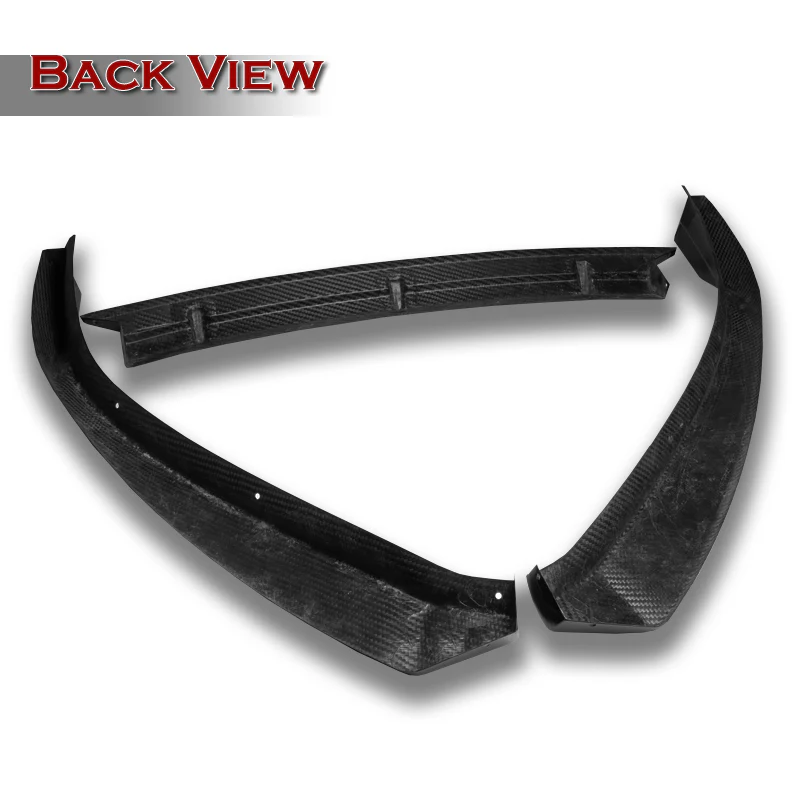 For 2016-2020 Tesla Model S STP-Style Carbon Fiber Front Bumper Body Splitter Spoiler Lip 3PCS - Image 4