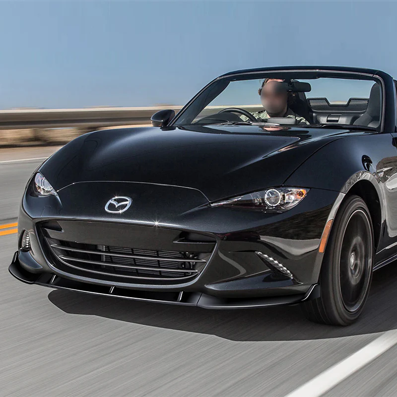 For 2016-2021 Mazda Miata MX-5 MP-Style JDM Painted Black Front Bumper Body Splitter Spoiler Lip 3PCS - Image 5