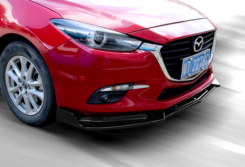 For 2014-2018 Mazda 3 Axela Unpainted Matte Black Front Bumper Body Splitter Spoiler Lip 3PCS - Image 5