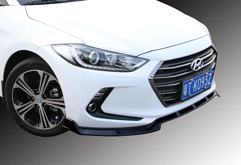 For 2017-2018 Hyundai Elantra Painted Black Front Bumper Body Splitter Spoiler Lip 3PCS - Image 5
