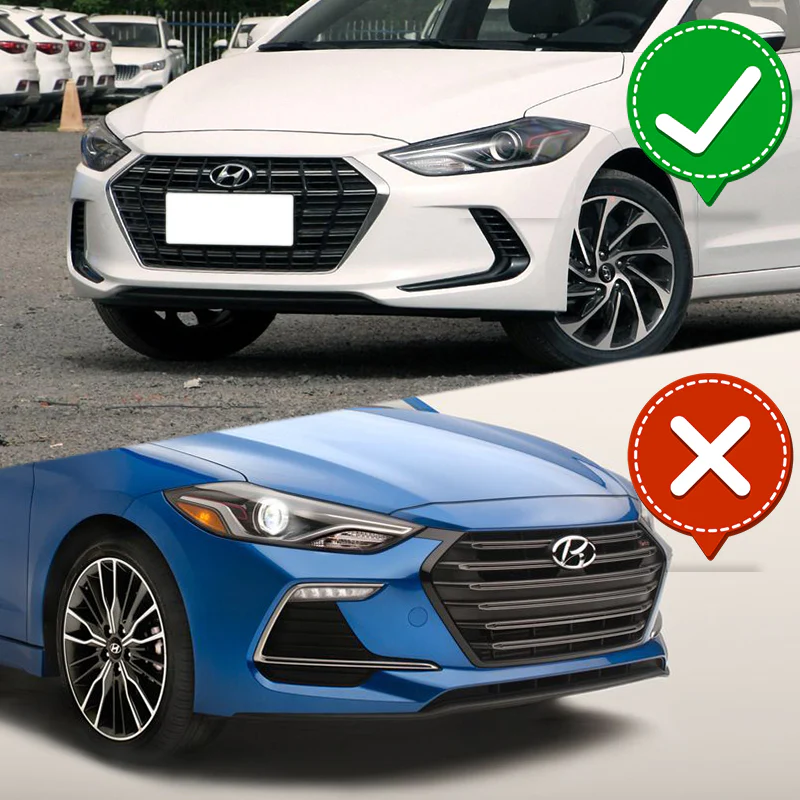For 2017-2018 Hyundai Elantra Painted Black Front Bumper Body Splitter Spoiler Lip 3PCS - Image 6
