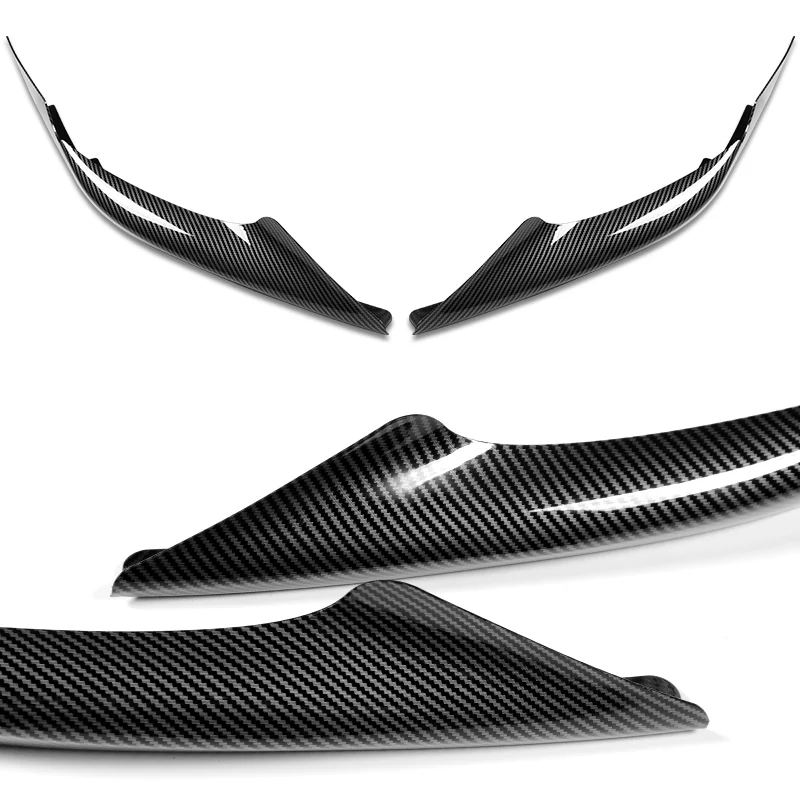 For 2017-2019 Toyota Corolla SE XSE Carbon Look Front Bumper Body Splitter Spoiler Lip 3PCS - Image 2