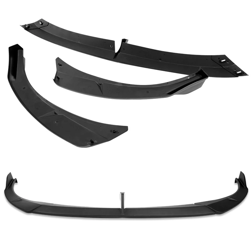 For 2019-2024 Mazda 3 Hatchback 5DR MS-Style Unpainted Matte Black Front Bumper Body Splitter Spoiler Lip 3PCS - Image 4