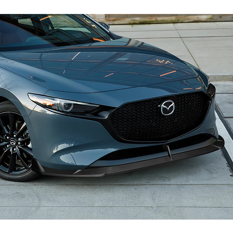 For 2019-2024 Mazda 3 Hatchback 5DR MS-Style Unpainted Matte Black Front Bumper Body Splitter Spoiler Lip 3PCS - Image 5
