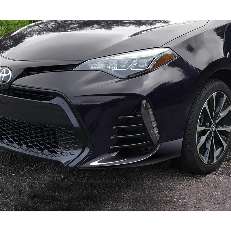 For 2017-2019 Toyota Corolla SE XSE Painted Black Front Bumper Body Splitter Spoiler Lip 3PCS - Image 5