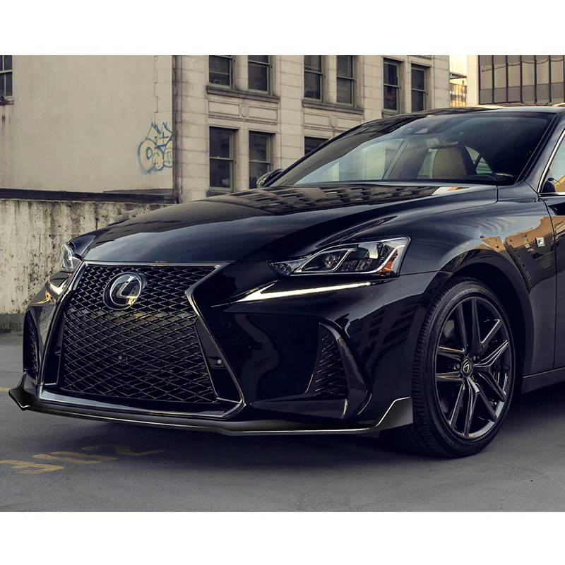 For 2017-2020 Lexus IS-Series AR-Style JDM Painted Black Front Bumper Body Splitter Spoiler Lip 3PCS - Image 5