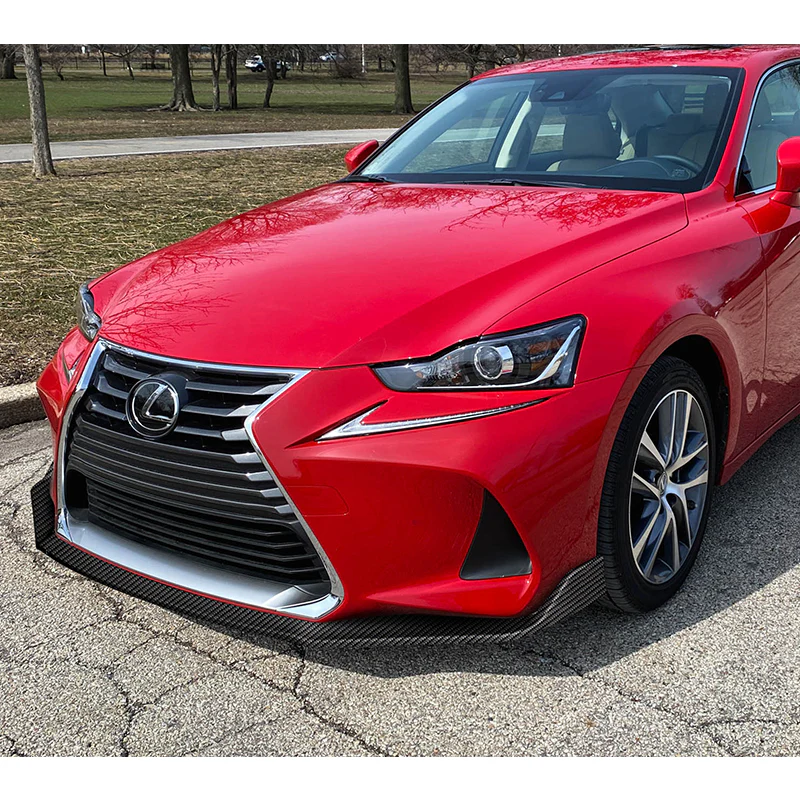 For 2017-2020 Lexus IS-Series AR-Style Carbon Look Front Bumper Body Splitter Spoiler Lip 3PCS - Image 5