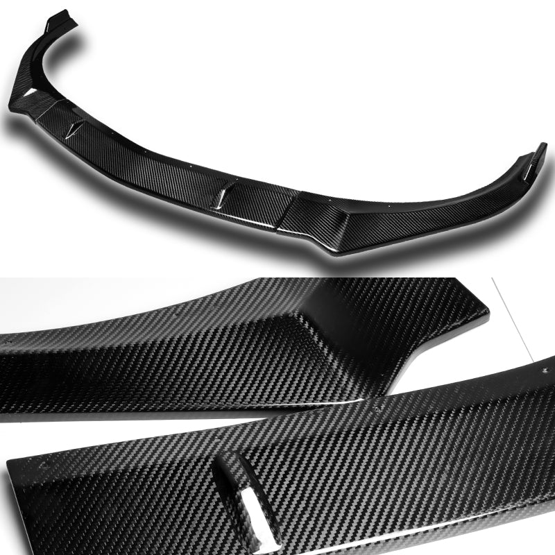 For 2017-2019 Mercedes-Benz CLA250 CLA45 Real Carbon Fiber Front Bumper Body Splitter Spoiler Lip 3PCS - Image 2