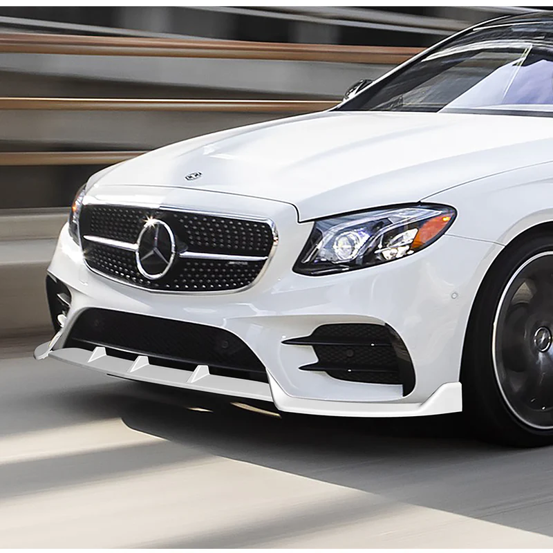 For 2017-2020 Mercedes E-Class W213 Painted White Front Bumper Body Splitter Spoiler Lip 3PCS - Image 5