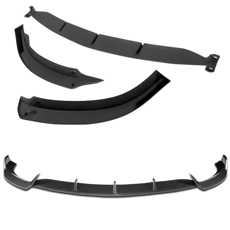 For 2017-2020 Mercedes E-Class W213 Carbon Look Front Bumper Body Splitter Spoiler Lip 3PCS - Image 4