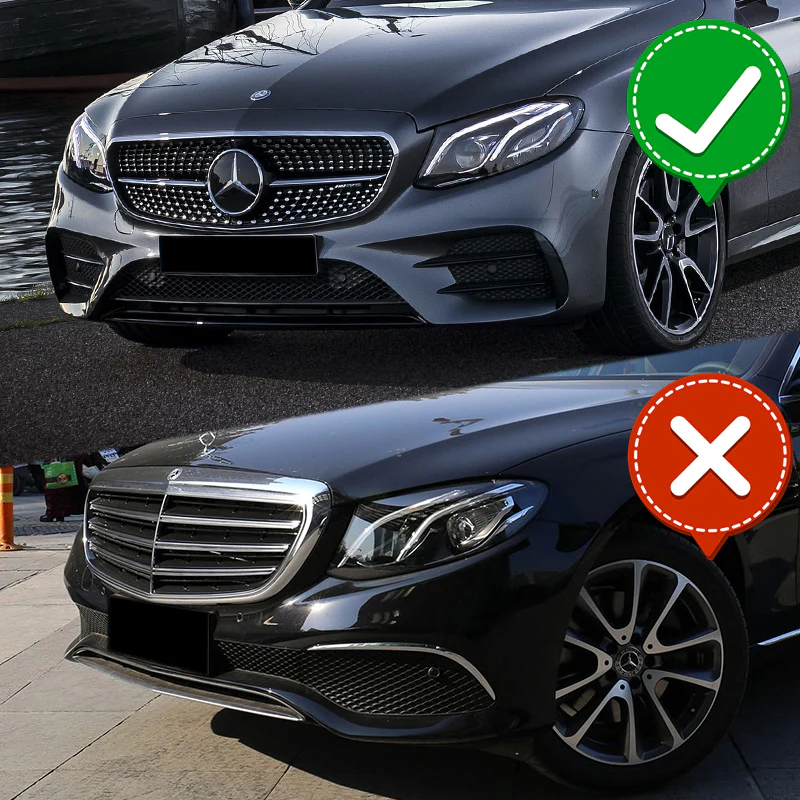 For 2017-2020 Mercedes E-Class W213 Carbon Look Front Bumper Body Splitter Spoiler Lip 3PCS - Image 6