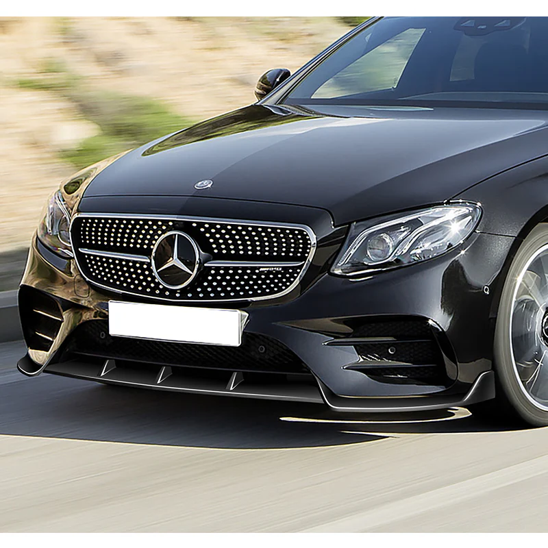 For 2017-2020 Mercedes E-Class W213 Painted Black Front Bumper Body Splitter Spoiler Lip 3PCS - Image 5
