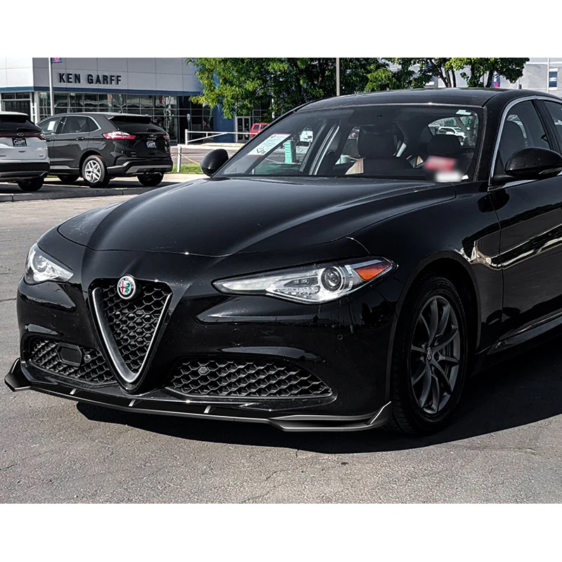 For 2017-2021 Alfa Romeo Giulia Painted Black Front Bumper Body Kit Spoiler Lip 3PCS - Image 5