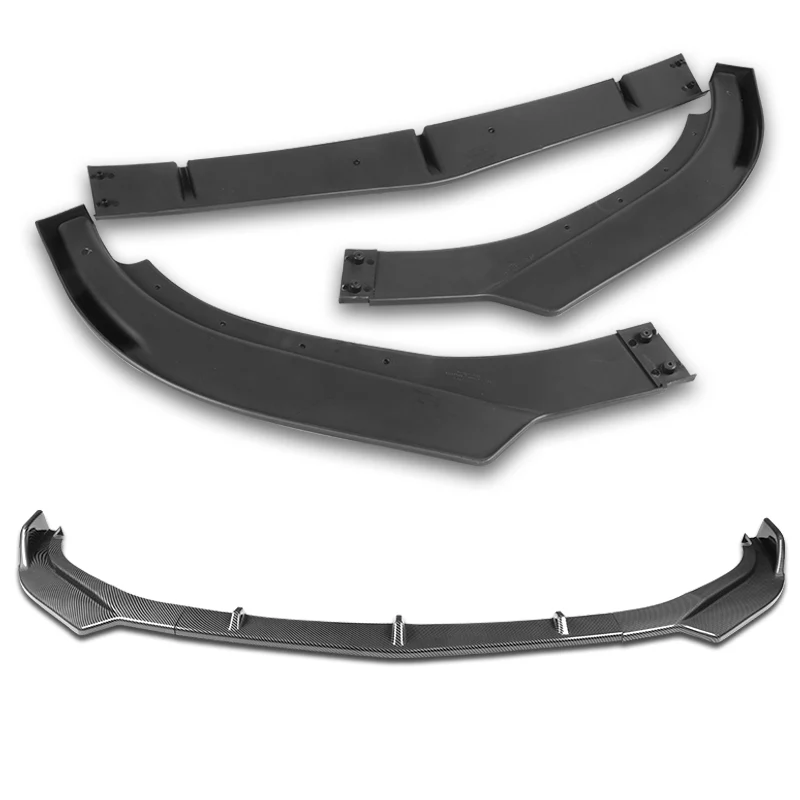 For 2017-2021 Alfa Romeo Giulia Carbon Look Front Bumper Body Kit Spoiler Lip 3PCS - Image 4