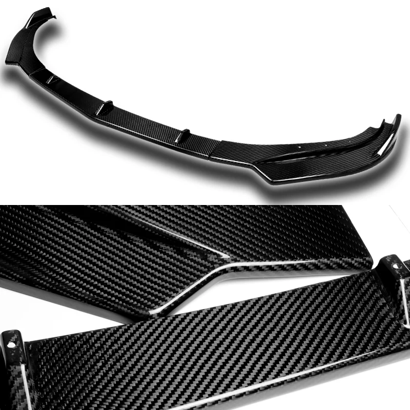 For 2017-2021 Alfa Romeo Giulia Carbon Fiber Front Bumper Body Kit Spoiler Lip 3PCS - Image 2
