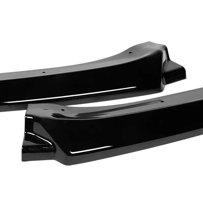 2017-2021 Honda Civic Hatchback Painted Black MUG Front Bumper Body Splitter Spoiler Lip 3PCS - Image 2