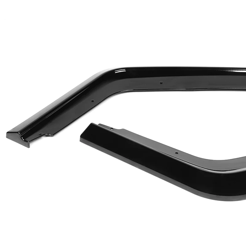 2017-2021 Honda Civic Hatchback Painted Black MUG Front Bumper Body Splitter Spoiler Lip 3PCS - Image 3