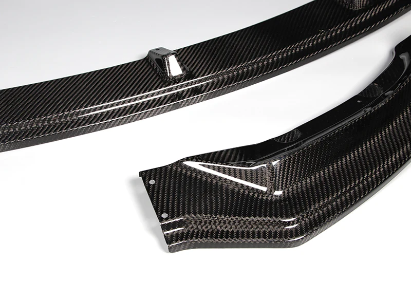 For 2017-2023 Tesla Model 3 Sedan Real Carbon Front Bumper Body Splitter Spoiler Lip 3PCS - Image 2