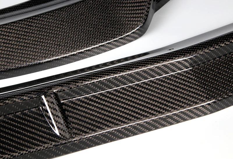 For 2015-2018 Mercedes-Benz W205 C-Class Real Carbon Front Bumper Body Splitter Spoiler Lip 3PCS - Image 4