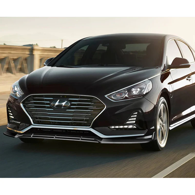For 2018-2019 Hyundai Sonata Painted Black Front Bumper Body Splitter Spoiler Lip 3PCS - Image 5