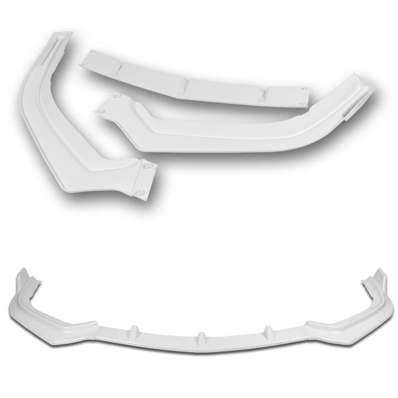 For 2018-2020 Acura TLX STP-Style Painted White Front Bumper Body Splitter Spoiler Lip 3PCS - Image 4