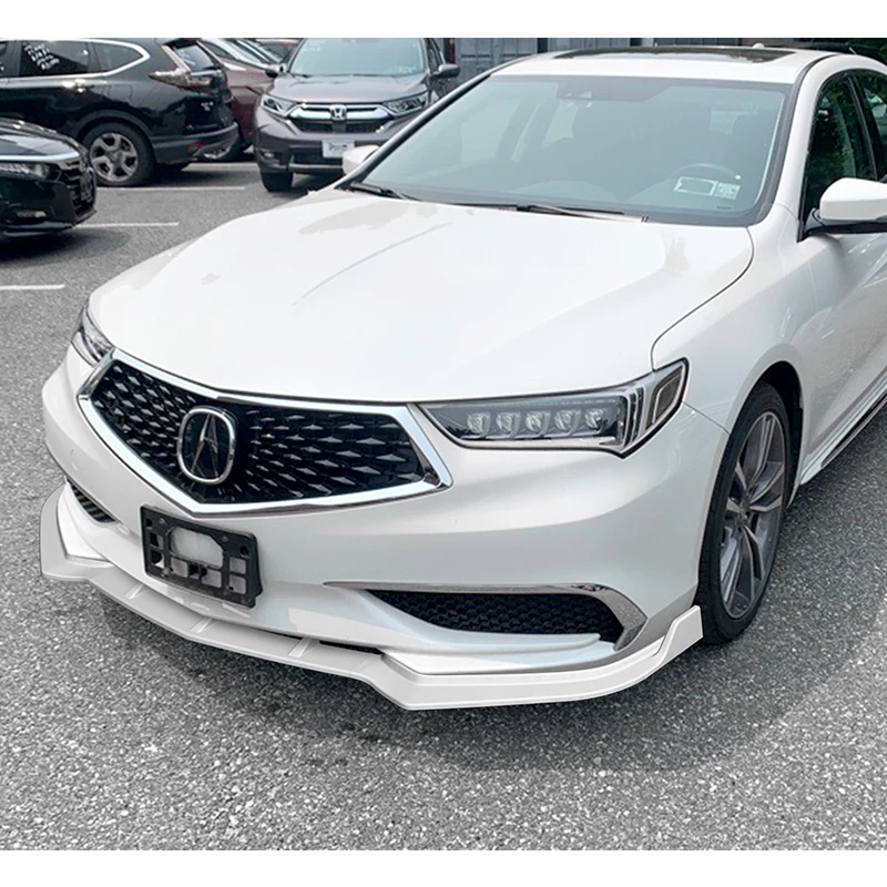 For 2018-2020 Acura TLX STP-Style Painted White Front Bumper Body Splitter Spoiler Lip 3PCS - Image 5