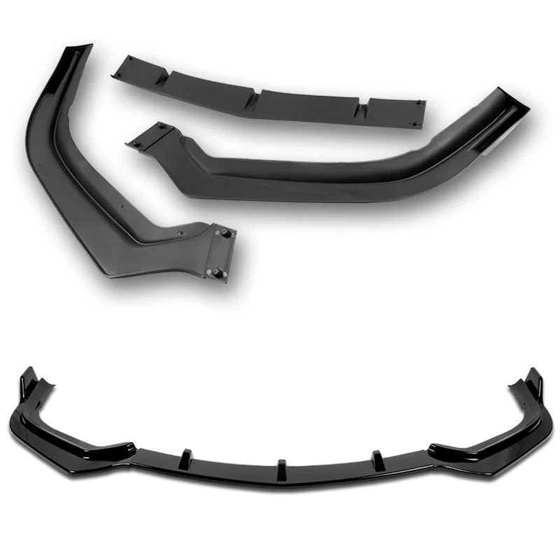 For 2018-2020 Acura TLX STP-Style Painted Black Front Bumper Body Splitter Spoiler Lip 3PCS - Image 4