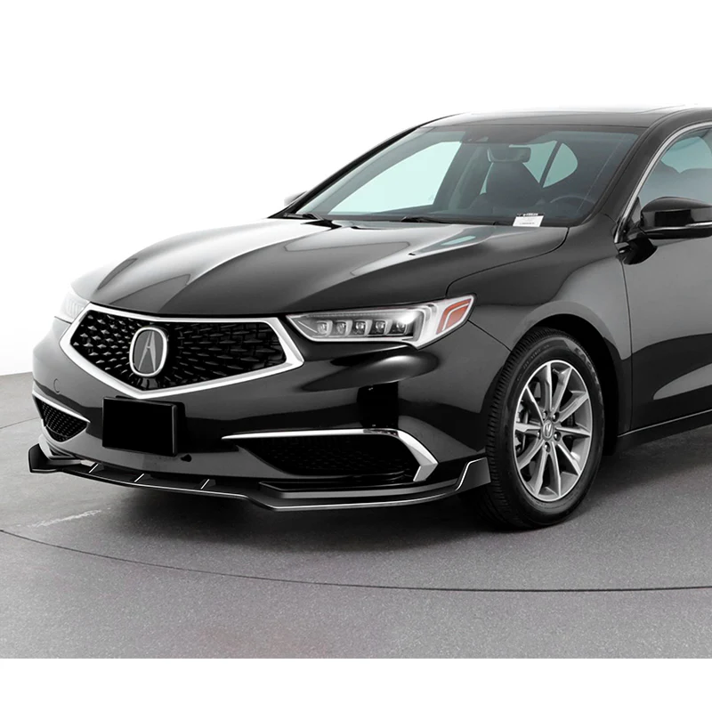 For 2018-2020 Acura TLX STP-Style Painted Black Front Bumper Body Splitter Spoiler Lip 3PCS - Image 5