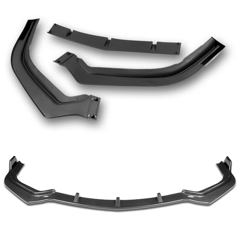 For 2018-2020 Acura TLX STP-Style Carbon Look Front Bumper Body Splitter Spoiler Lip 3PCS - Image 4