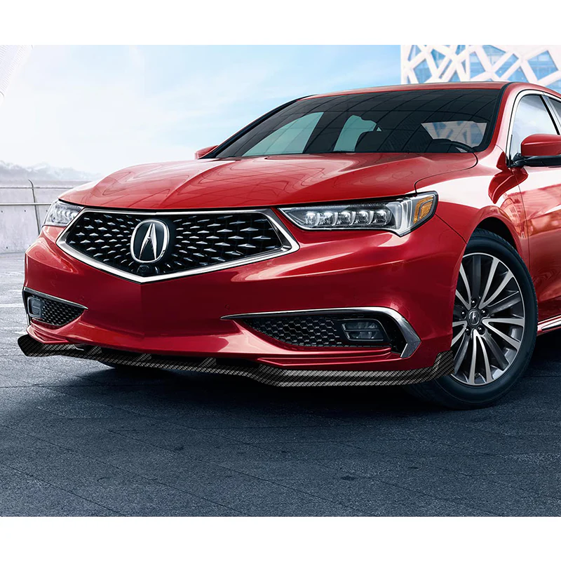 For 2018-2020 Acura TLX STP-Style Carbon Look Front Bumper Body Splitter Spoiler Lip 3PCS - Image 5