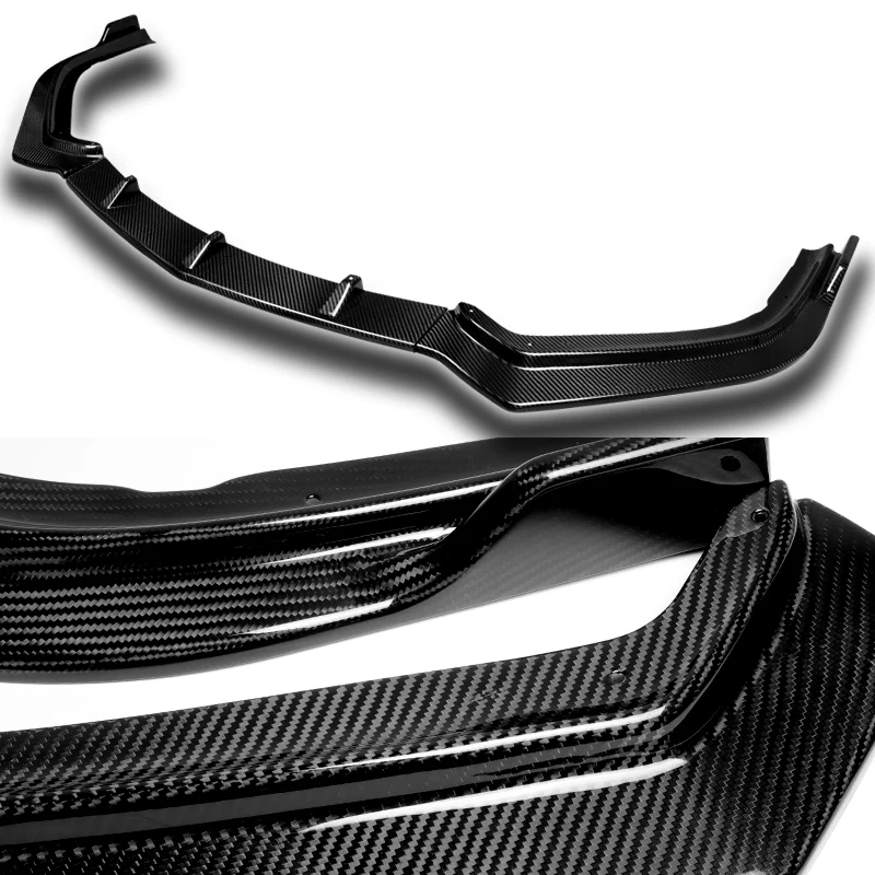For 2018-2020 Acura TLX STP-Style Carbon Fiber Front Bumper Body Splitter Spoiler Lip 3PCS - Image 2