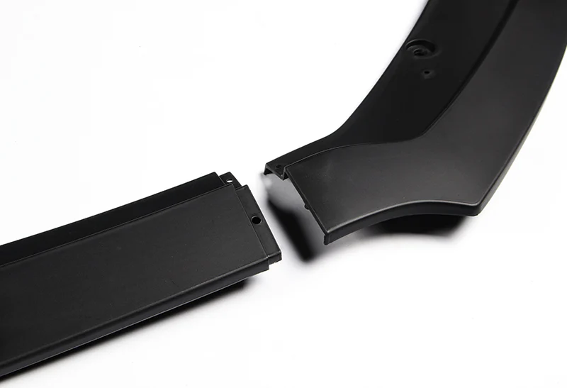 For 2015-2017 Ford Mustang Unpainted Matte Black Front Bumper Body Splitter Spoiler Lip 3PCS - Image 2