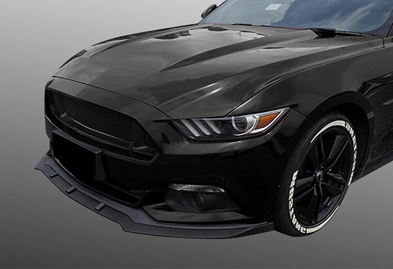 For 2015-2017 Ford Mustang Unpainted Matte Black Front Bumper Body Splitter Spoiler Lip 3PCS - Image 5