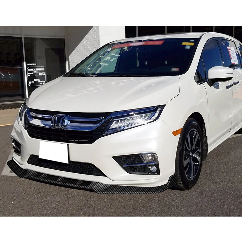 For 2018-2020 Honda Odyssey CK-Style Carbon Look Sport Front Bumper Body Splitter Spoiler Lip 3PCS - Image 5