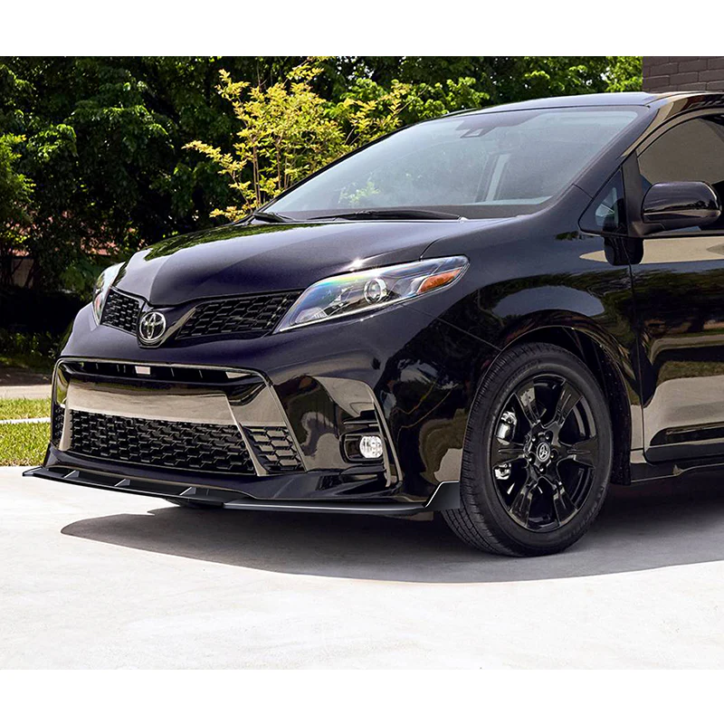 For 2018-2020 Toyota Sienna Painted Black MP-Style Front Bumper Body Splitter Spoiler Lip 3PCS - Image 5
