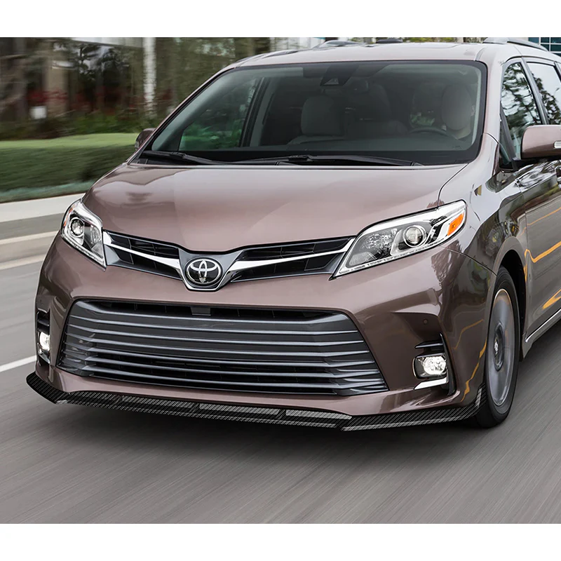 For 2018-2020 Toyota Sienna Carbon Look MP-Style Front Bumper Body Splitter Spoiler Lip 3PCS - Image 5
