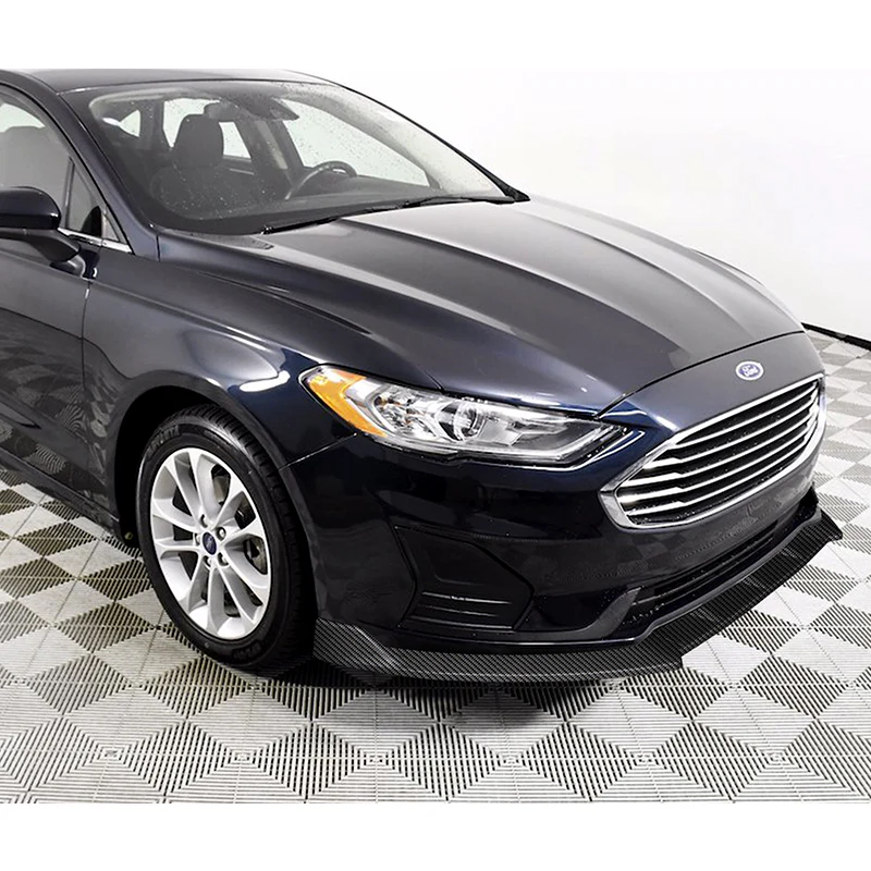 For 2019-2021 Ford Fusion Carbon Look Front Bumper Body Splitter Spoiler Lip 3PCS - Image 5