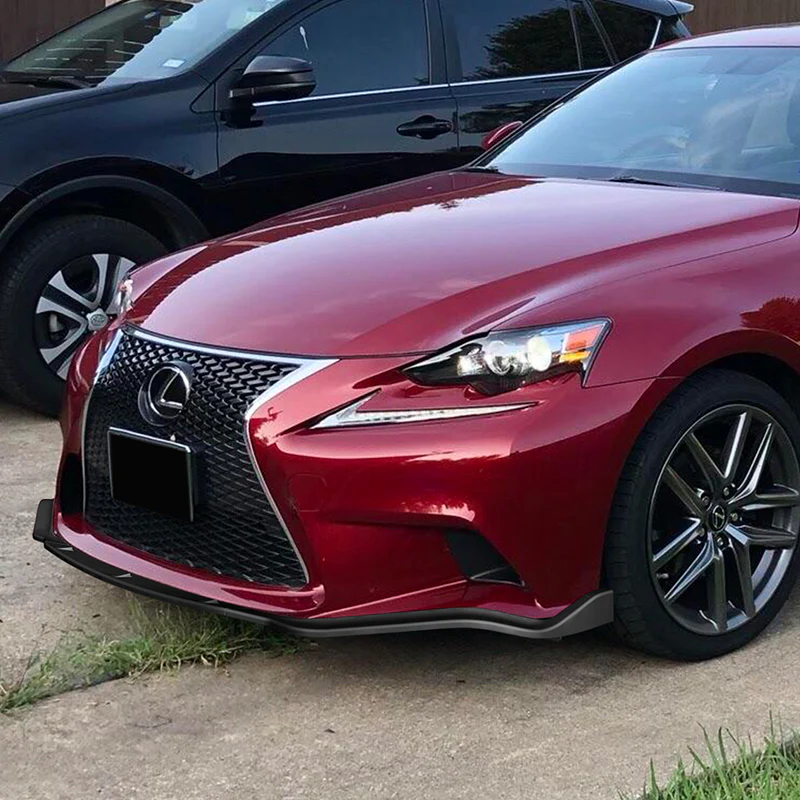 For 2014-2016 Lexus IS250 IS350 F-Sport JDM Unpainted Matte Black Front Bumper Body Splitter Spoiler Lip 3PCS - Image 5