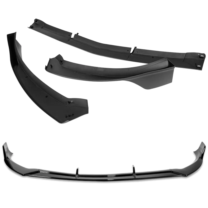 For 2019-2023 Mercedes-Benz A-Class AMG W177 Painted Black Front Bumper Body Splitter Spoiler Lip 3PCS - Image 4