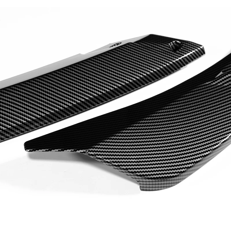 For 2019-2024 Mazda 3 Hatchback 5DR MS-Style Carbon Look Front Bumper Body Splitter Spoiler Lip 3PCS - Image 2