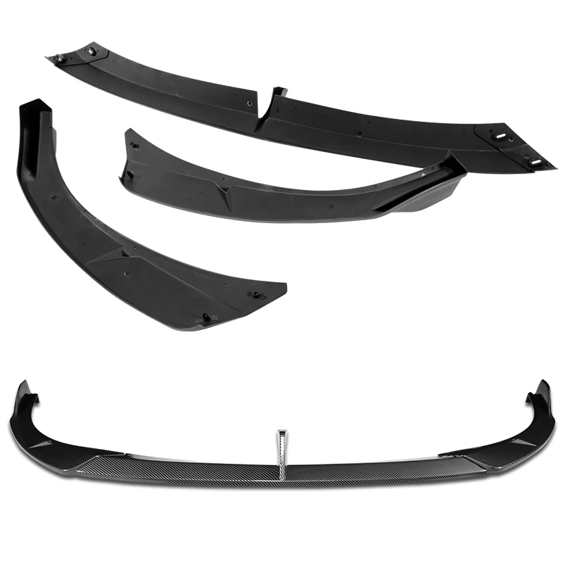 For 2019-2024 Mazda 3 Hatchback 5DR MS-Style Carbon Look Front Bumper Body Splitter Spoiler Lip 3PCS - Image 4