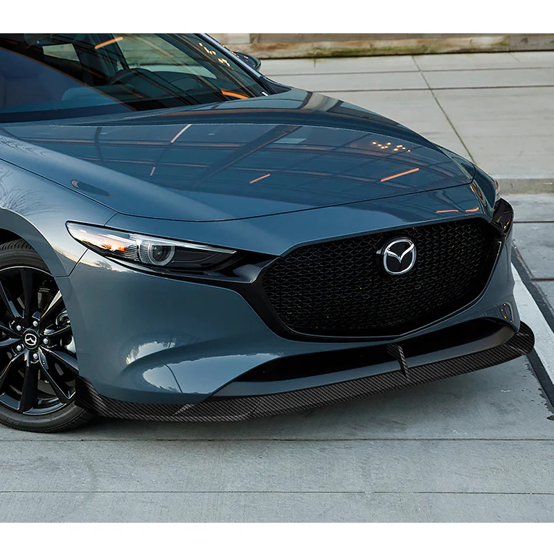 For 2019-2024 Mazda 3 Hatchback 5DR MS-Style Carbon Look Front Bumper Body Splitter Spoiler Lip 3PCS - Image 5