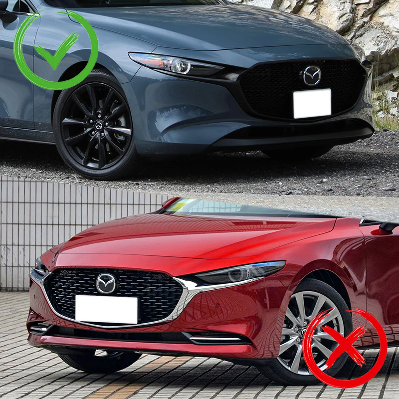 For 2019-2024 Mazda 3 Hatchback 5DR MS-Style Carbon Look Front Bumper Body Splitter Spoiler Lip 3PCS - Image 6