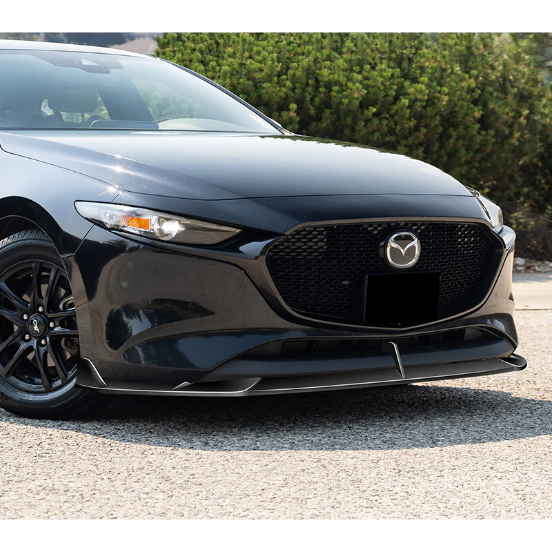 For 2019-2024 Mazda 3 Hatchback 5DR MS-Style Painted Black Front Bumper Body Splitter Spoiler Lip 3PCS - Image 5