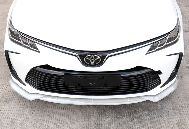 For 2020-2021 Toyota Corolla L / XLE Painted White Front Bumper Body Splitter Spoiler Lip 3PCS - Image 5