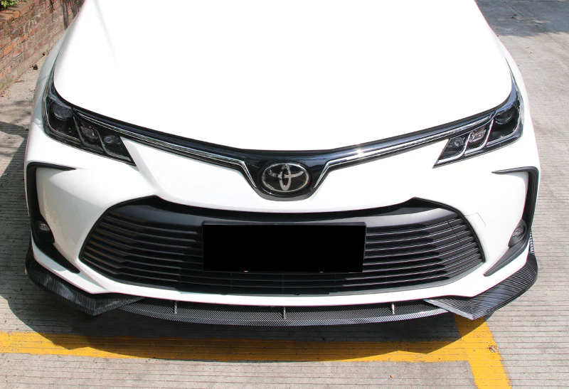 For 2020-2021 Toyota Corolla L / XLE Carbon Look Front Bumper Body Splitter Spoiler Lip 3PCS - Image 5