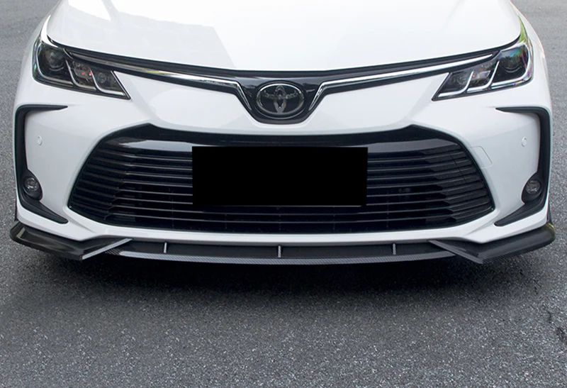 For 2020-2021 Toyota Corolla L / XLE Painted Black Front Bumper Body Splitter Spoiler Lip 3PCS - Image 5
