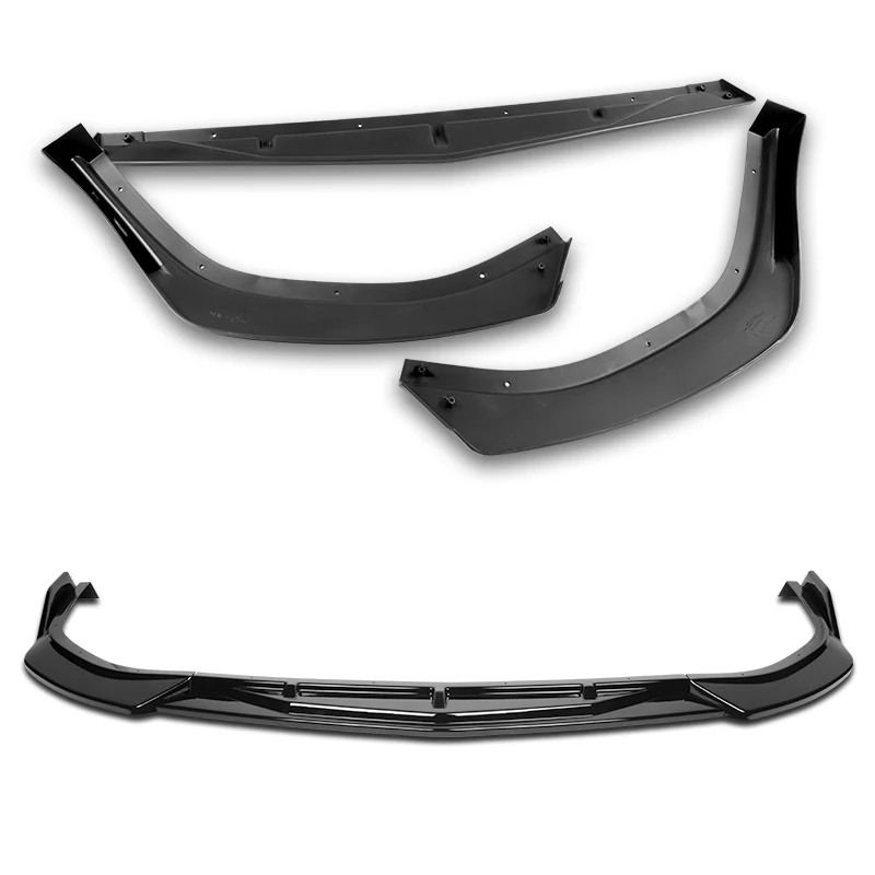 For 2020-2023 Hyundai Sonata CK-Style JDM Painted Black Front Bumper Body Splitter Spoiler Lip 3PCS - Image 4